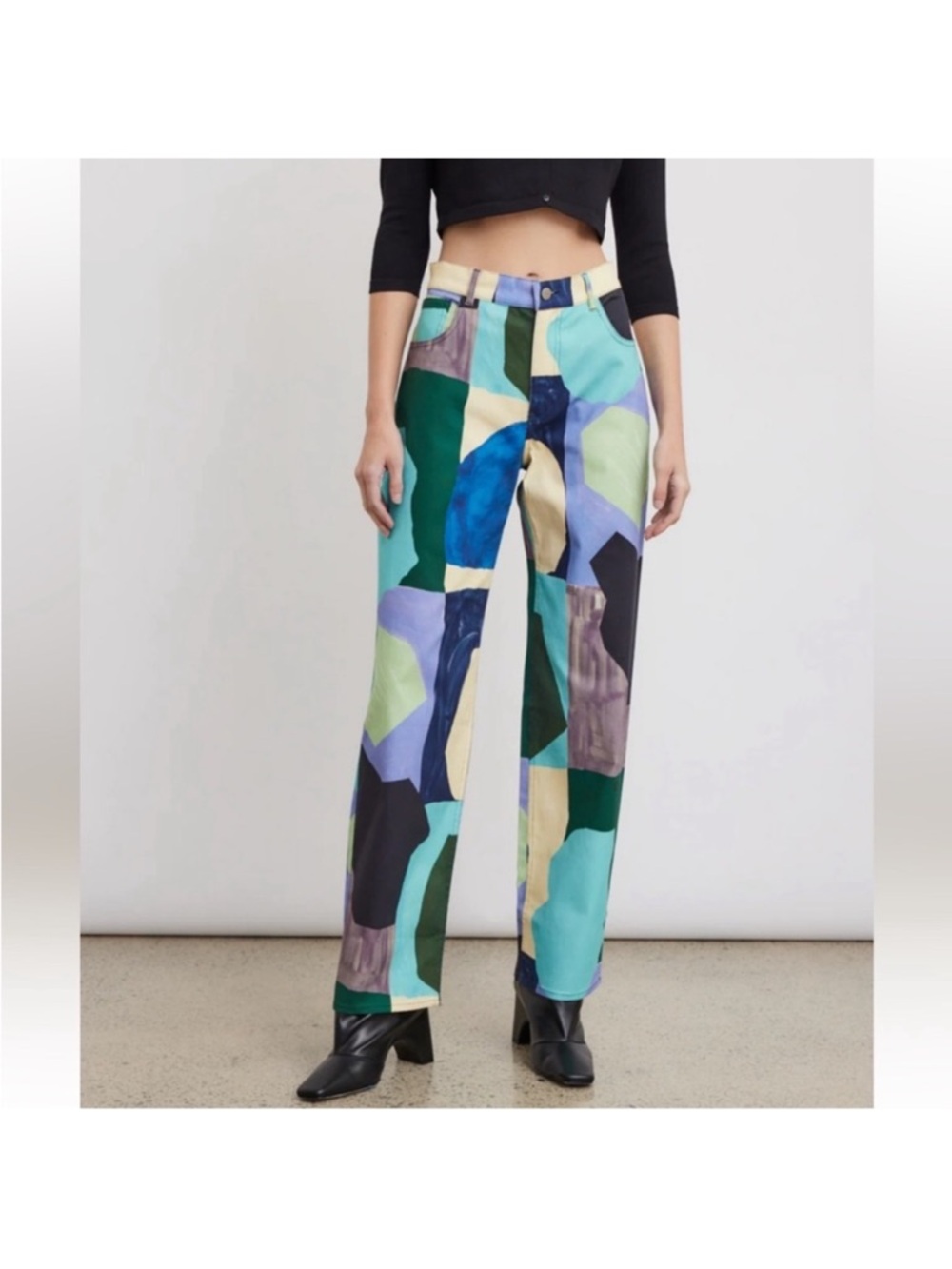 Miaou X Paloma Elsesser Fargo Colorblock Abstract Pants Size XS